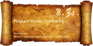 Mogyoróssy Zsanett névjegykártya